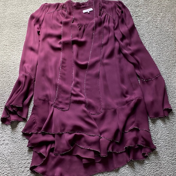 Parker Cathryn Silk Mini Ruffled Boho Dress - Picture 2 of 6